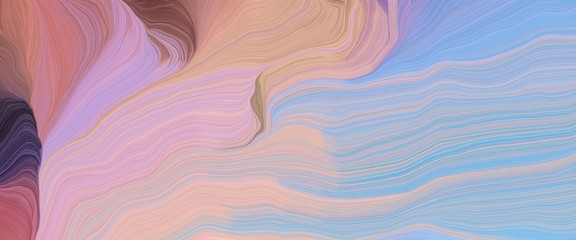 Poster - decorative designed horizontal banner with silver, sky blue and dark slate gray colors. very dynamic curved lines with fluid flowing waves and curves