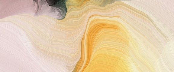 Poster - surreal designed horizontal banner with wheat, pastel orange and burly wood colors. very dynamic curved lines with fluid flowing waves and curves