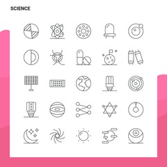 Wall Mural - Set of Science Line Icon set 25 Icons. Vector Minimalism Style Design Black Icons Set. Linear pictogram pack.