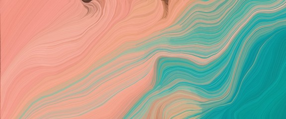 Poster - modern horizontal banner with tan, burly wood and light sea green colors. very dynamic curved lines with fluid flowing waves and curves