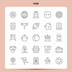 Sticker - OutLine 25 Food Icon set. Vector Line Style Design Black Icons Set. Linear pictogram pack. Web and Mobile Business ideas design Vector Illustration.