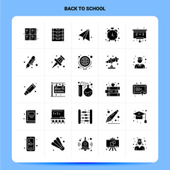 Wall Mural - Solid 25 Back To School Icon set. Vector Glyph Style Design Black Icons Set. Web and Mobile Business ideas design Vector Illustration.