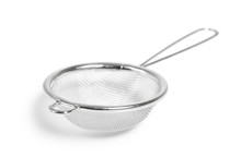 Tea Strainer (small Sieve) With Handle. Isolated With Clipping Path.