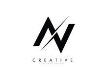 AV A V Letter Logo Design With A Creative Cut.