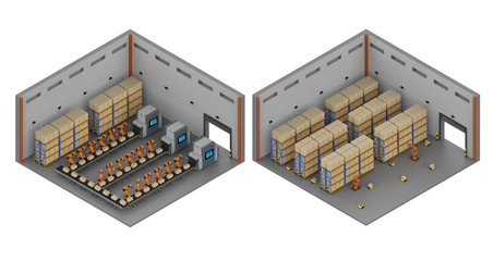 Warehouse interior isometric