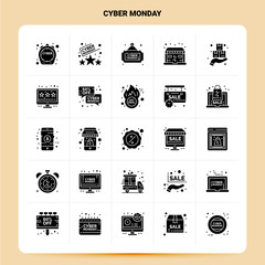 Wall Mural - Solid 25 Cyber Monday Icon set. Vector Glyph Style Design Black Icons Set. Web and Mobile Business ideas design Vector Illustration.