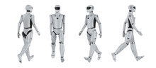 Set Of Artificial Intelligence Cyborgs Or Robots