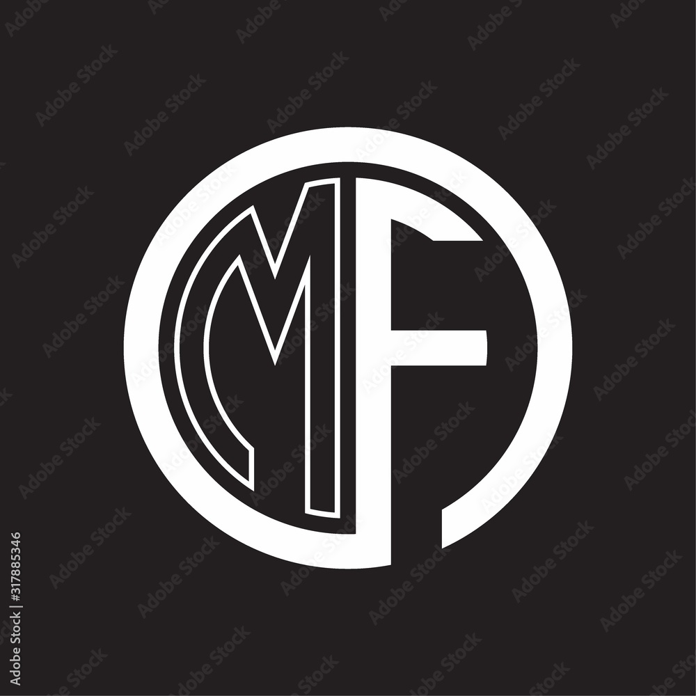 MF Logo with circle rounded negative space design template Stock Vector ...