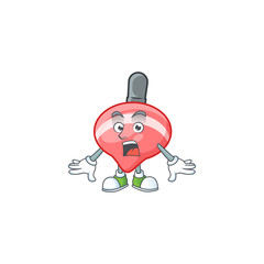 Poster - Chinese red tops toy cartoon character design on a surprised gesture