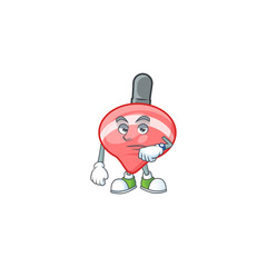 Poster - cartoon character design of chinese red tops toy on a waiting gesture