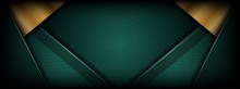 Abstract Luxury Dark Green Overlap Layer With Golden Line