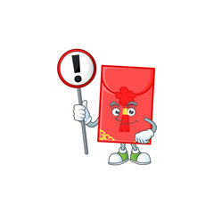 Sticker - A picture of Cartoon mascot of chinese envelope rise up a broad