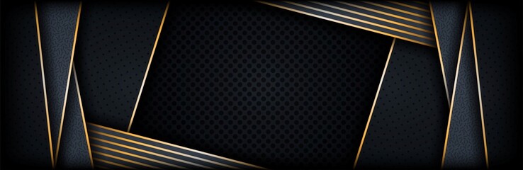 Wall Mural - abstract luxurious dark background with golden line