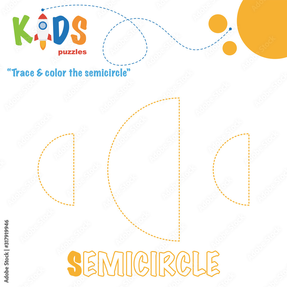 Vector de Stock Trace & color the shape. Preschool worksheet practice ...