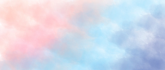 Leinwandbilder - light pink, lilac and blue watercolor background diagonal gradient background