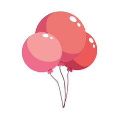 Sticker - helium balloons on white background