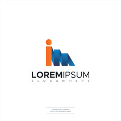 Initial IM Logo Letter I M Modern Emblem Template Design