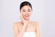 © kitthanes - Beautiful Young Asian Woman with Clean Fresh Skin. Face care, Facial treatment, on white background, Beauty and Cosmetics Concept.