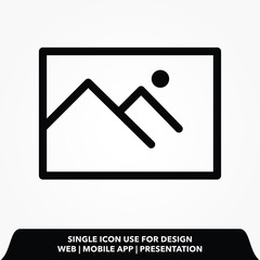 Poster - photo line icon, Simple modern icon design illustration.