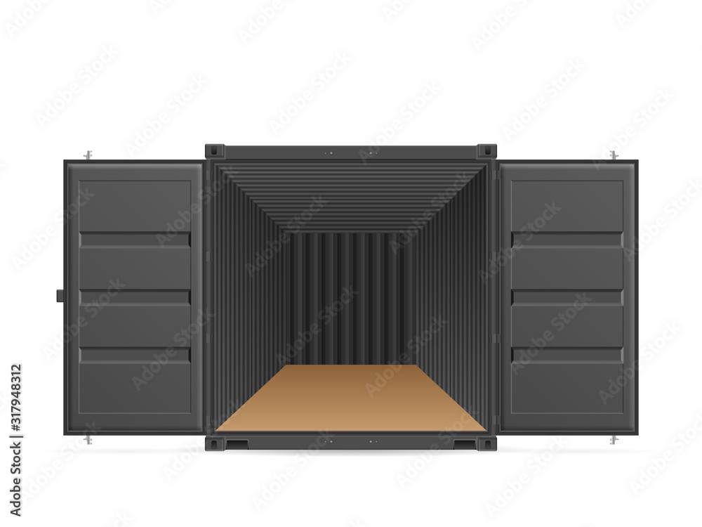 Open shipping cargo container - obrazy, fototapety, plakaty 