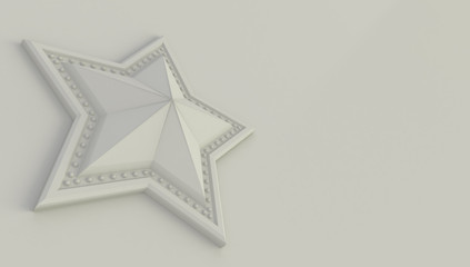 Poster - 3D rendering of a star isolated on white background.