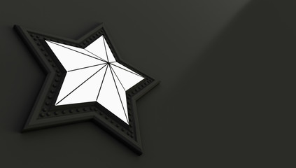 Poster - 3D rendering of a star isolated on a white background.