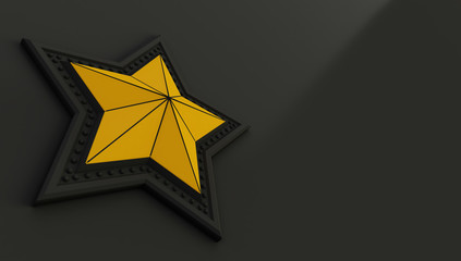 Poster - 3D rendering of a star isolated on a white background.
