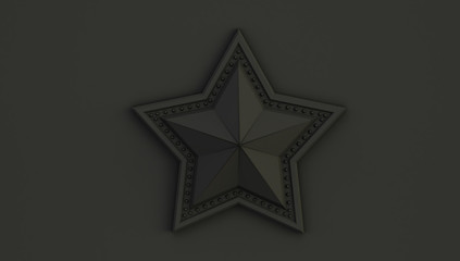 Poster - 3D rendering of a star isolated on a Black background.