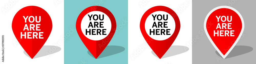  You are here, marker location Icon - obrazy, fototapety, plakaty 