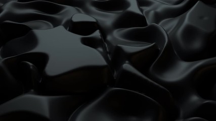 Poster - 3d render of glossy surface with organic pattern of displacement. Luxury modern background. Smooth and fluid lines. Wave pattern. Loopable animation.