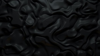 Poster - 3d render of glossy surface with organic pattern of displacement. Luxury modern background. Smooth and fluid lines. Wave pattern. Loopable animation.