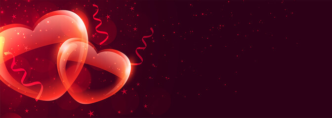Wall Mural - romantic glossy red hearts for valentines day