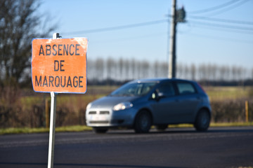 Canvas Print - chantier route routier travaux auto voiture circulation