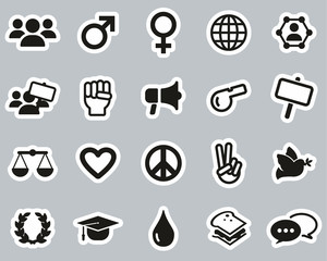 Sticker - Human Rights Icons Black & White Sticker Set Big