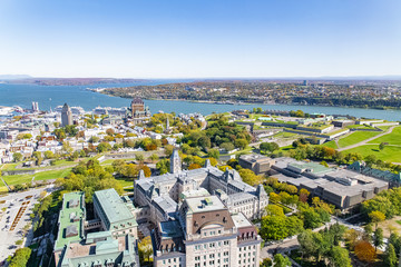 Quebec City, panorama of the town, with the Saint-Laurent river in background