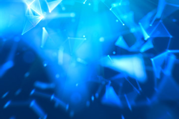 Poster - lines connected triangles. network sphere system. digital data plexus technology construction. conne