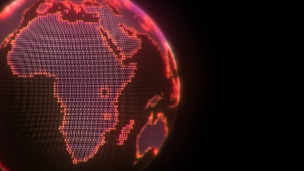 Poster - Glowing red hologram sphere. Modern abstract background. Isolated on black