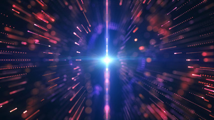 Fototapete - Flow of digital information. Global connection concept. Technology futuristic background. Big data visualization.