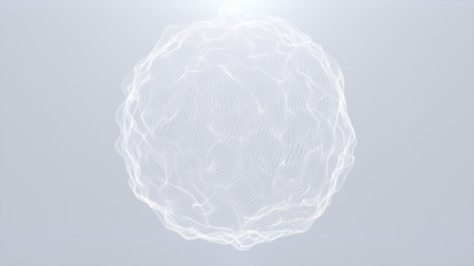 Poster - Glowing white hologram sphere. Modern abstract background.