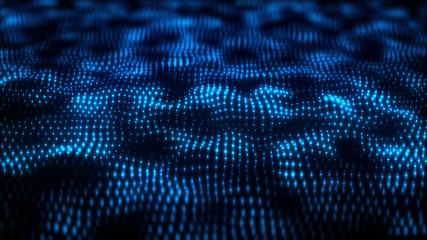 Fototapete - Flow of digital information. Global connection concept. Technology futuristic background. Big data visualization.