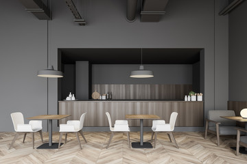 Wall Mural - Modern gray coffee shop interior