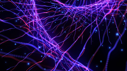 Poster - Abstract violet and red modern neon light background.