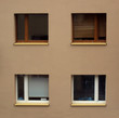 Four symetric windows close up 