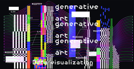 Aufkleber - Abstract Visualization of data and information in graph form. Conceptual 3D illustration of futuristic technology, complex systems and calculations.