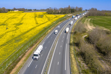 Poster - Motorway Traffic seen from Above