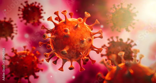 Fotomural Corona Virus im Inneren des Körpers - Wuhan Virus