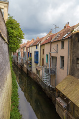 Wall Mural - amiens, france. fortress wall and moat