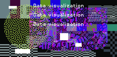Aufkleber - Abstract Visualization of data and information in graph form. Conceptual 3D illustration of futuristic technology, complex systems and calculations.