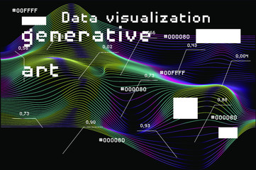 Aufkleber - Abstract Visualization of data and information in graph form. Conceptual 3D illustration of futuristic technology, complex systems and calculations.