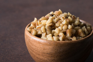 Chopped Walnuts in a Bowl